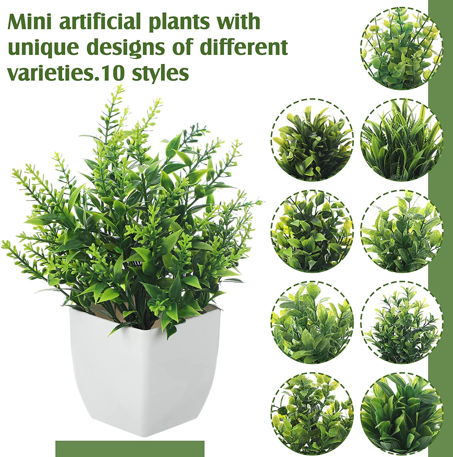 2 Piante Artificiali Decorative In Vaso: Eucalipto E Rosmarino Finti, Verdi Per Interni (altezza 65cm) - 3