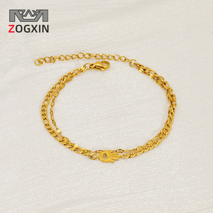 Love Letter Charm Bracelet Double Layered Chain Stainless Steel Bead Women's Fashion Jewelry Gift - Product Image 2