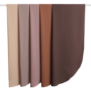 Premium Quality Half Arc <b>Chiffon</b> Hijab Pearls Plain Polyester Long <b>Scarf</b> for Women Ethnic Bandanas Four Seasons Custom Design - Product Image 1