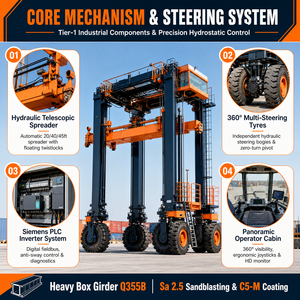<span class=keywords><strong>Grue</strong></span> portique mobile sur pneus en caoutchouc 45T personnalisée en usine, transpalette porte-conteneurs <span class=keywords><strong>avec</strong></span> écarteur télescopique - Product Image 5
