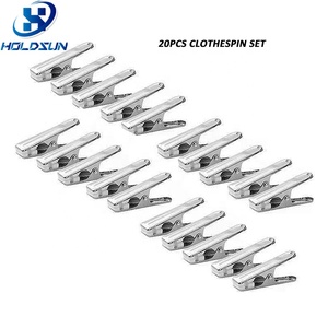 Usine en gros Design classique 20 pièces pinces <span class=keywords><strong>à</strong></span> <span class=keywords><strong>linge</strong></span> en métal en acier inoxydable pour vêtements photos suspendus - Product Image 2