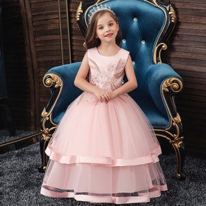 Noble princesse robe de mariage fille grosse fille rouge petite robe anniversaire fleur robe 8 ans - Product Image 3