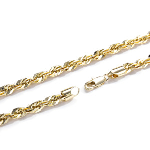 Collar de Cadena de Cuerda Trenzada 5N de Alta Calidad, Chapado en Oro de 14K, Collar de Acero Inoxidable que No se Desvanece, para Hombres y Mujeres, Joyería de Moda - Product Image 3