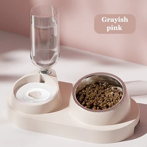 Distributore Automatico di Cibo e Acqua 3 in 1 per Cani e Gatti <span class=keywords><strong>con</strong></span> Ciotola Inclinata, Set Stazione di Alimentazione e Idratazione - Product Image 5
