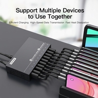 Sipolar A103 Hub USB 3.0 de 10 Puertos, Hub Alimentado de 60W, Divisor USB de Alta Velocidad de 5Gbps, Montable, para Control Grupal de Teléfonos, PC y Tabletas