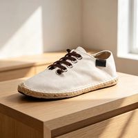 Espadrilles d'été pour hommes à enfiler, en toile, semelle plate en caoutchouc, bout rond, couleur unie, légères pour la marche quotidienne et les tenues décontractées