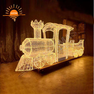 Train de Noël LED Corde Lumière Motif De Noël Voiture Lumière Spectacle Véhicule Décoration Personnalisé Grand Étanche Train Fête Événement Ornement - Product Image 1