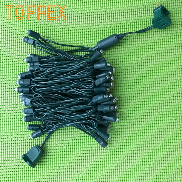 TOPREX Commercial Outdoor 10/50 Lights 5mm Wide Angle Conical LED Mini Christmas String Light Green 1M 5M 10M IP68 Waterproof