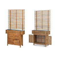 Rak Tanaman Ramah Lingkungan Minh Phuoc Furniture Acacia Gia Lai Vietnam H175xW90cm D30.8 dengan Lubang Drainase untuk Dalam/Luar Ruangan