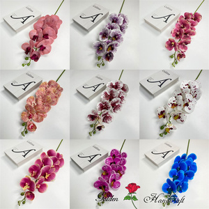 Bunga Anggrek Moth Dekoratif Sentuhan Nyata 3D <span class=keywords><strong>Phalaenopsis</strong></span> 9 Kepala Bunga Anggrek Lateks untuk Dekorasi Pernikahan dan Rumah - Product Image 6