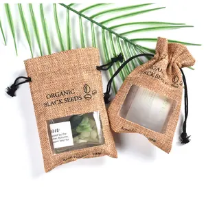 Bolsas de arpillera 100% natural, bolsas de compras de yute de lino personalizadas