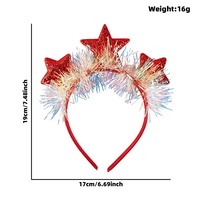 Serre-tête en plastique à paillettes étoile à cinq branches pour fête du Nouvel An transfrontalière, Noël, anniversaire, mariage, décoration, couronne étoile, pince à cheveux