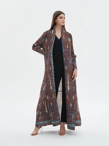 Miyake femmes élégant plissé Abaya à manches longues manteau Cape imprimé pour le printemps automne article chaud exportation moyen-orient <span class=keywords><strong>belle</strong></span> - Product Image 4