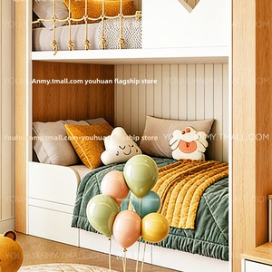 Letto a Castello in Legno Massello Minimalista per Bambini e Adulti, per Piccoli Appartamenti, con Recinzione di Sicurezza, <span class=keywords><strong>Dimensioni</strong></span> Personalizzabili, Multifunzionale - Product Image 2