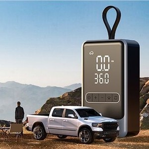 Portable Car Air <b>Pump</b> Mini Electric Tire Inflator LCD Display 72V Wireless Charging 25L Min Single Cylinder - Product Image 1