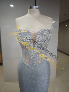 Ocstrade Aanpasbare Avondjurken Nieuwe Mode Elegante Lange Verjaardagsjurk Dames Feest Zilveren Avondjurk met Kristallen 2026 - Product Image 4