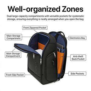 Sac à dos polyvalent pour la randonnée et le camping, sac <span class=keywords><strong>de</strong></span> voyage multi-compartiments pour les aventures en plein air et l'usage quotidien - Product Image 3