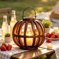 Lanterne rustique en bois avec verre, lanterne décorative de style farmhouse pour la maison, le jardin, les centres de table de mariage