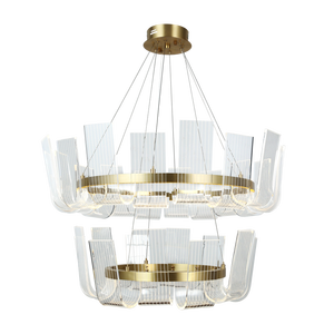 Lámpara de Techo LED Redonda de 2 Niveles con Diseño Creativo en Cobre, Cristal de Murano y Metal, Estilo Europeo Personalizado - Product Image 1