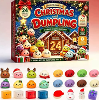 Kalender Advent Natal Squishy 2026 24 Hari Mainan Blind Box Bentuk Pangsit Slow Rising Penghilang Stres Kawaii TPR Koleksi Grosir