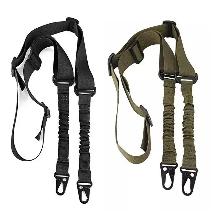 Nylon chiến thuật 2 điểm Sling săn bắn ngoài trời nhiệm vụ nặng nề điều chỉnh dây đeo vai đàn hồi