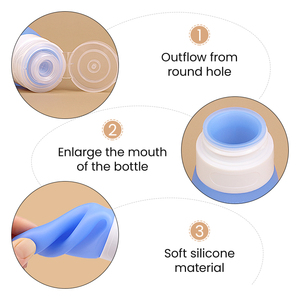 Bouteille de voyage en silicone approuvée par la TSA, rechargeable, 38 ml/60 ml/80 ml, pliable et légère, pour kit de produits de toilette - Product Image 2