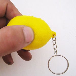 Llavero Antiestrés Promocional de PU con Logotipo Personalizado, Llavero Antiestrés con Forma de Limón - Product Image 3