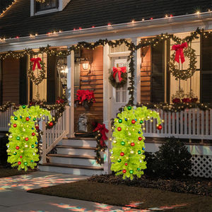 Árbol de Navidad Decorativo de 90 cm con Cabeza Inclinada para Jardín, Árbol de Navidad de PVC con Cuello Torcido - Product Image 5