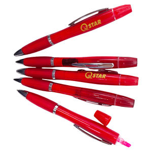 蛍光ペン付きペン2in1プラスチックボールペンボールペン蛍光ペン付きプラスチックカスタムペン - Product Image 4