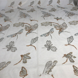 Tại chỗ nhiều màu sắc con chuồn chuồn thêu lưới váy sườn xám vải polyester mã hóa lưới bướm - Product Image 3