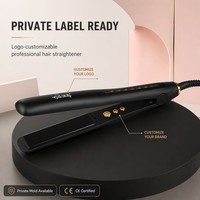 Lisseur de cheveux électrique professionnel de haute qualité à LED en titane, chauffage rapide PTC, protection contre l'arrêt automatique, multifonction