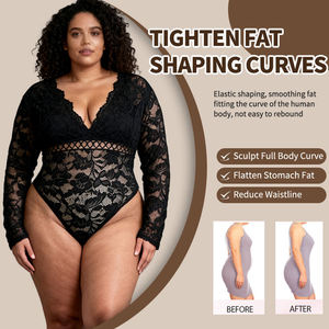 Wholesale Women's Plus Size Lace <b>Shapewear</b> Waist Cinching <b>Bodysuit</b> Tops with Quick Dry & Light Control for Daily Use - Product Image 2