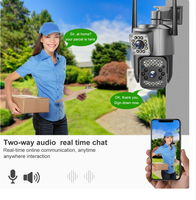 Caméra panoramique V380pro 4 millions de pixels à double objectif, avec vision nocturne couleur et suivi intelligent (Gun-and-ballremote)