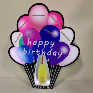 ที่กำหนดเองคืน <span class=keywords><strong>Clup</strong></span> เค้กวีไอพีสุขสันต์วันเกิดขวดแชมเปญเพรนเซนเตอร์ LED บอลลูนขวด Glorifier แสดง - Product Image 2