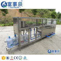 Máquina Envasadora de Agua Purificada para Botellas de 18.9 Litros, 19 Litros y 20 Litros, Tipo Lineal de 300 bph, para Barriles de Plástico de 5 Galones