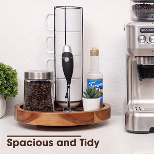 FLYWOD Trend ing Großhandel Premium Küche Runde Große Holz Serviert ablett Platte Holz Lazy Susan Plattenspieler - Product Image 6