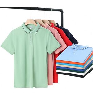 เสื้อโปโลชายคุณภาพสูงขายส่ง ปักโลโก้ตามสั่ง สีพื้น ผ้าถัก ปกเสื้อแบบปกเชิ้ต สำหรับธุรกิจ - Product Image 1