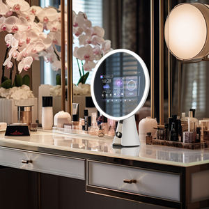 Coiffeuse avec miroir intelligent et éclairage pour salon Haut-parleurs LED réglables Wifi Bluetooth pour AI Virtual Try-on Hairstyle - Product Image 1