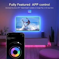 Kit Lumière TV d'Ambiance Intelligente 16.4FT avec Boîtier de Synchronisation Musicale, Bande LED RGB Rétroéclairage à Changement de Couleur et Télécommande