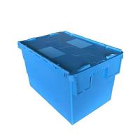 Caisse en plastique solide empilable, caisse multifonction emboîtable avec couvercles, caisse industrielle en plastique solide et grillagée pour entrepôt