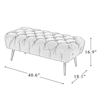 Bancs ottomanes en tissu de style nordique moderne, velours rose, pour chambre à coucher, banc de lit, best-seller pour la maison, meubles de salon