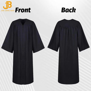 Venta al por mayor túnica de graduación negra mate 2025 borla estola cordón de honor Escuela Secundaria soltero vestido negro vestido universitario - Product Image 4
