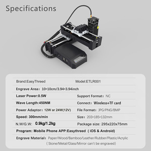 Graveur laser 0,5W à diode, <span class=keywords><strong>machine</strong></span> de marquage laser sur plastique haute vitesse, de niveau débutant, facile à utiliser, portable, avec application mobile - Product Image 4