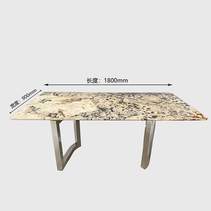 Mesa de Centro de Mármol Moderno de <span class=keywords><strong>Patagonia</strong></span> KINGS-WING, Mesa de Té Natural de Lujo para Sala de Estar, Muebles Personalizados al por Mayor, Mesa para <span class=keywords><strong>Restaurante</strong></span> - Product Image 2