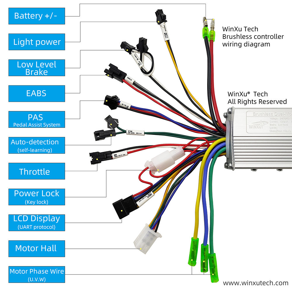 24V 36V 48V 500W 22A E-bike Brushless Motor Drive Universal Controller G51  Colour LCD Display Set for Electric Bike Scooter