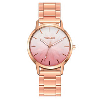 Jam Tangan Wanita Fashion Quartz dengan Tali Akrilik, Dial Bunga Berembos Gradasi, Terlaris Lintas Negara