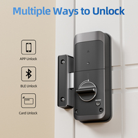 Serrure de porte intelligente invisible OEM ODM, installation sans perçage, carte RFID, serrure de porte électronique pour porte intérieure en bois