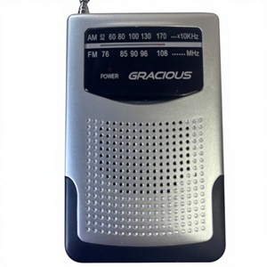 Radio portátil con bandas <span class=keywords><strong>FM</strong></span>/AM, radio de bolsillo para camping con conector para auriculares, altavoz incorporado, regalo para padre y madre. - Product Image 1