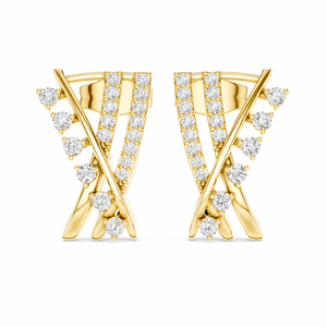 22K Gold Contemporary Earrings for Women Elegant Designer Jewelry Fashion Wedding Party Wear Premium Collection - Product Image 1
