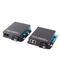 Convertidor de Voz Telefónica y Ethernet sobre Fibra Óptica de 2 Puertos FXO/FXS RJ11 para Teléfono Analógico a PBX
